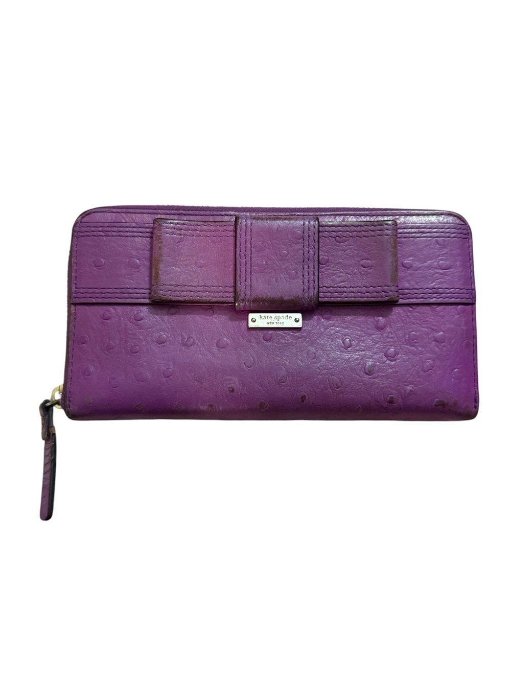 Kate Spade Purple Zip Wallet With Bow Detail